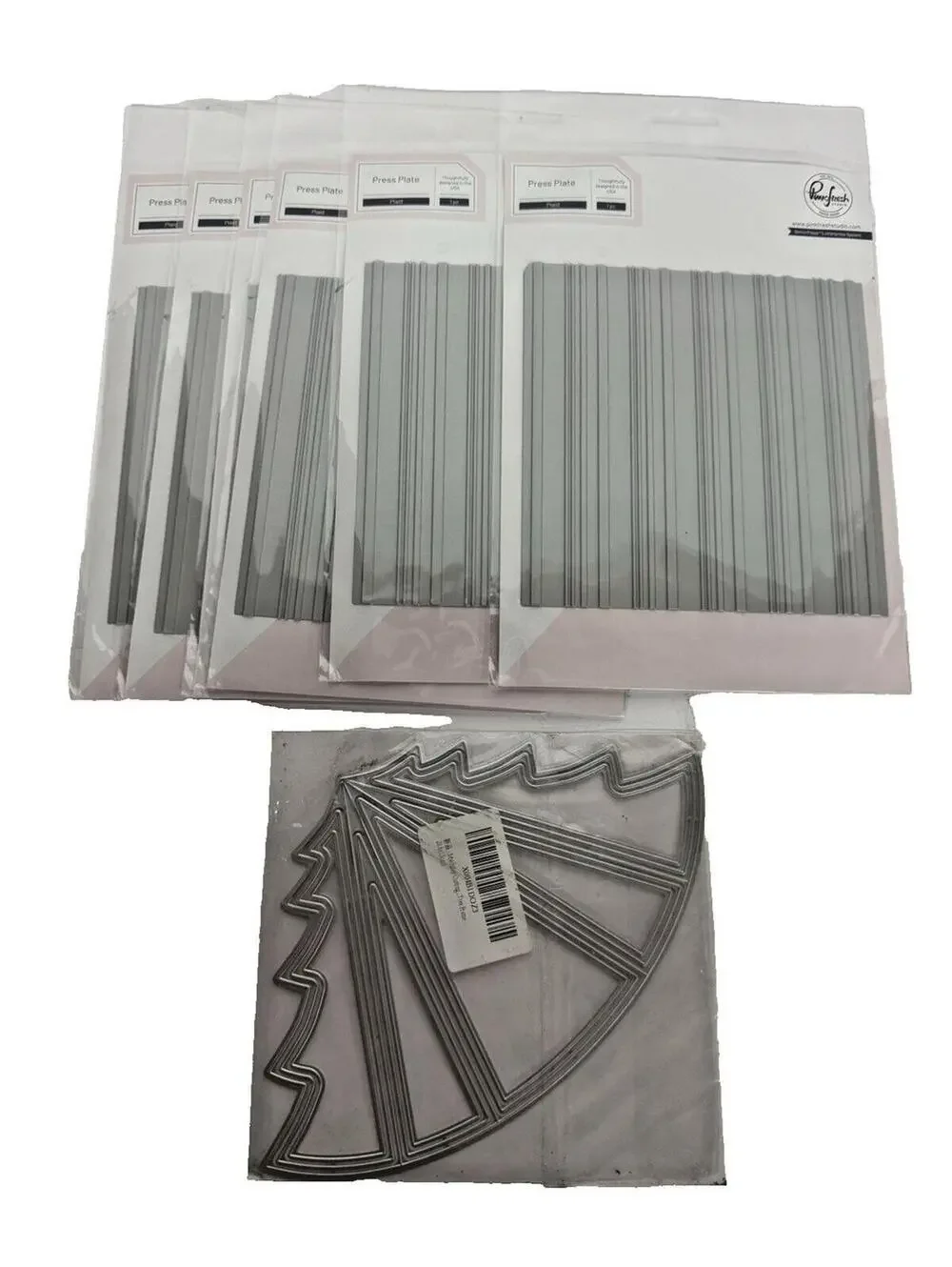 (RB) Pinkfresh Studio Plaid BetterPress Press Plate Lot of 6+ Large Metal Die